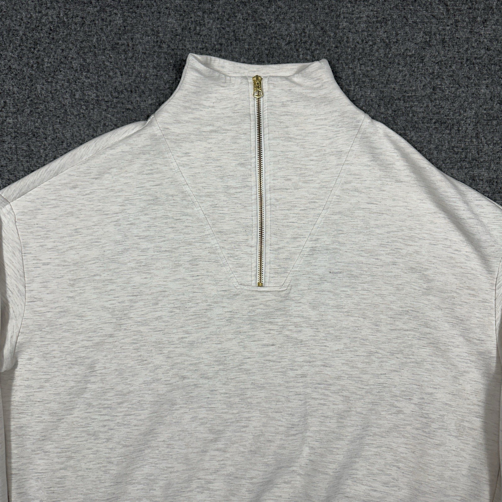 Varley Hawley Half-Zip Sweatshirt Beige Gray Women’s Large Oversized Athleisure