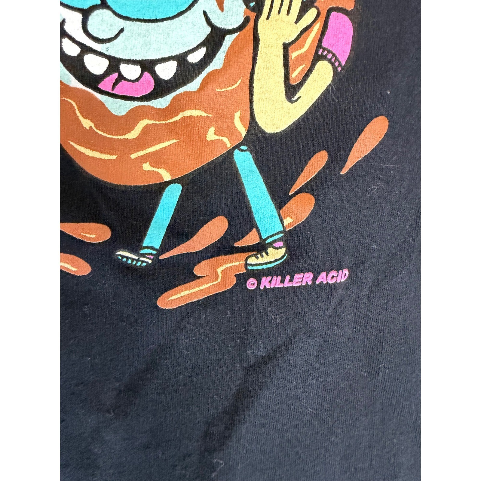 Killer Acid Wake and Bake Graphic T-Shirt Mens Medium Black Ripple Junction Tee