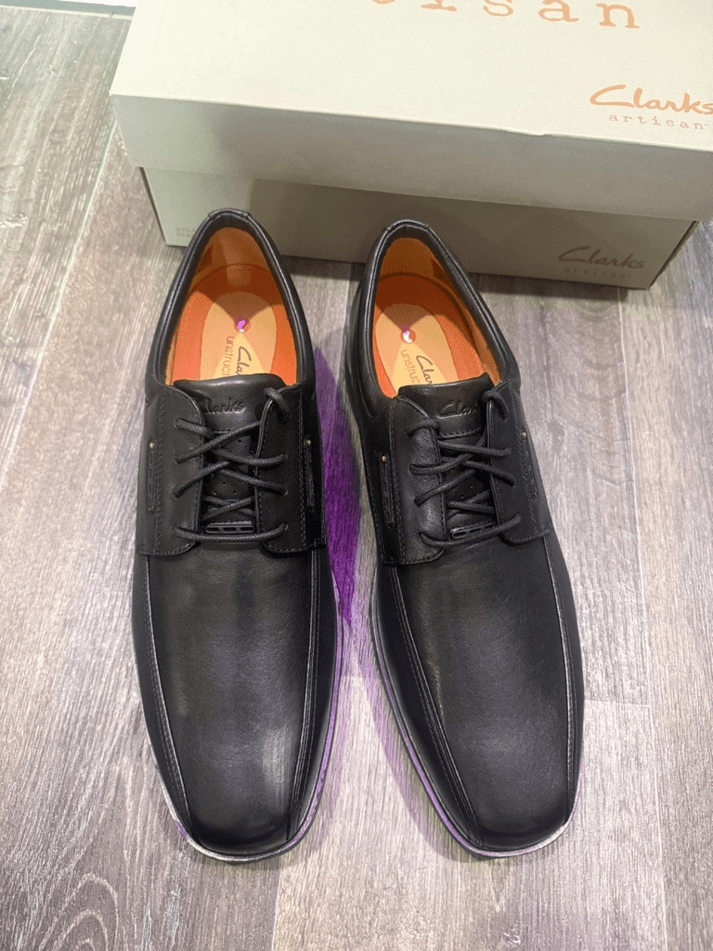 Clarks Un Kendric Way black leather dress shoe sz 13