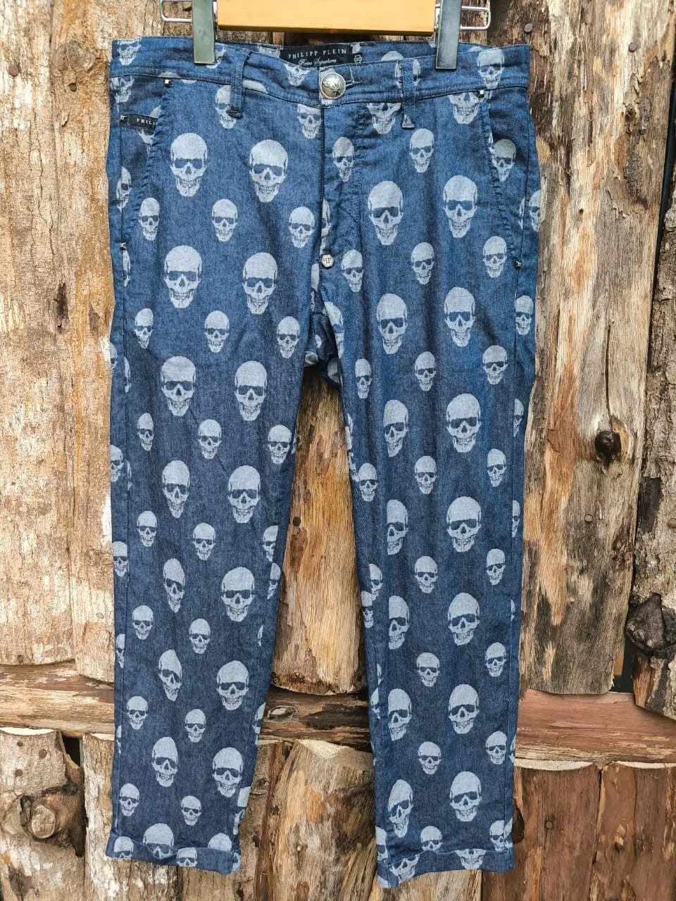 Phillipp plein denim straight skulls retro