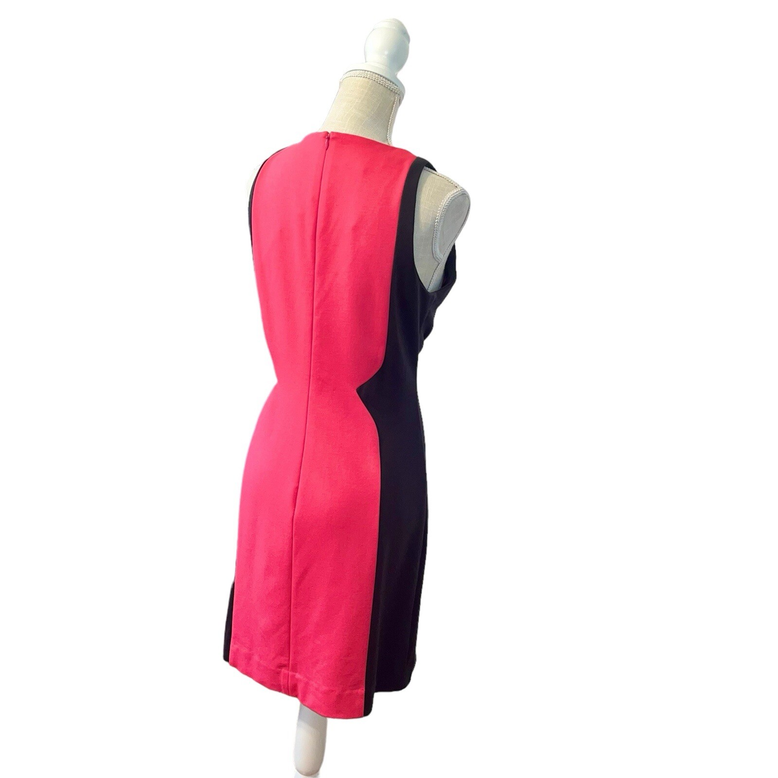 Britt Ryan Sheeth Dress Pink Gray Sleeveless Womans Sz 4 Body Contour Ponte Knit