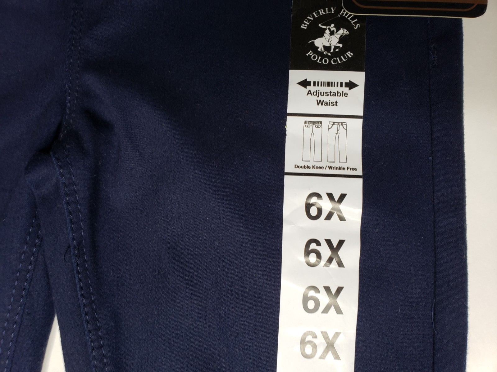 Size 6X – Boys or Girls School Uniform Stretch Long Pants – Navy Blue