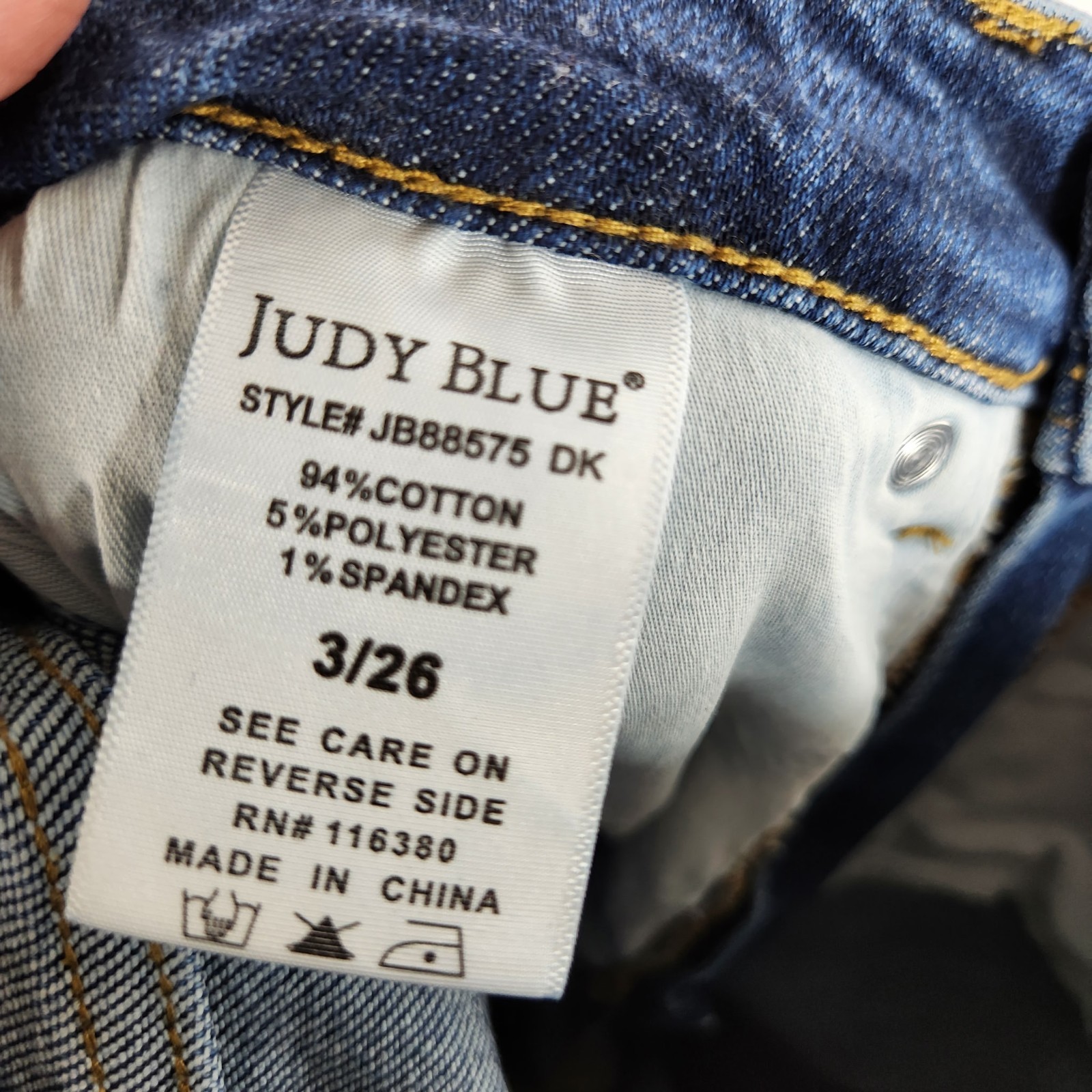 Judy Blue McKenzie Straight Leg Jean Size 3/26 Dark Wash High Rise Tummy Control