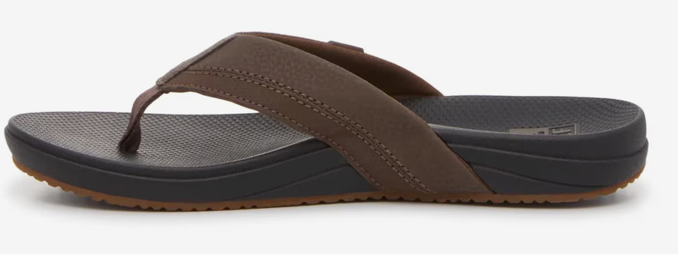 Reef Men’s Cushion Phantom 2.0 Leather Sandals Flip Flop Brown Black Size 10