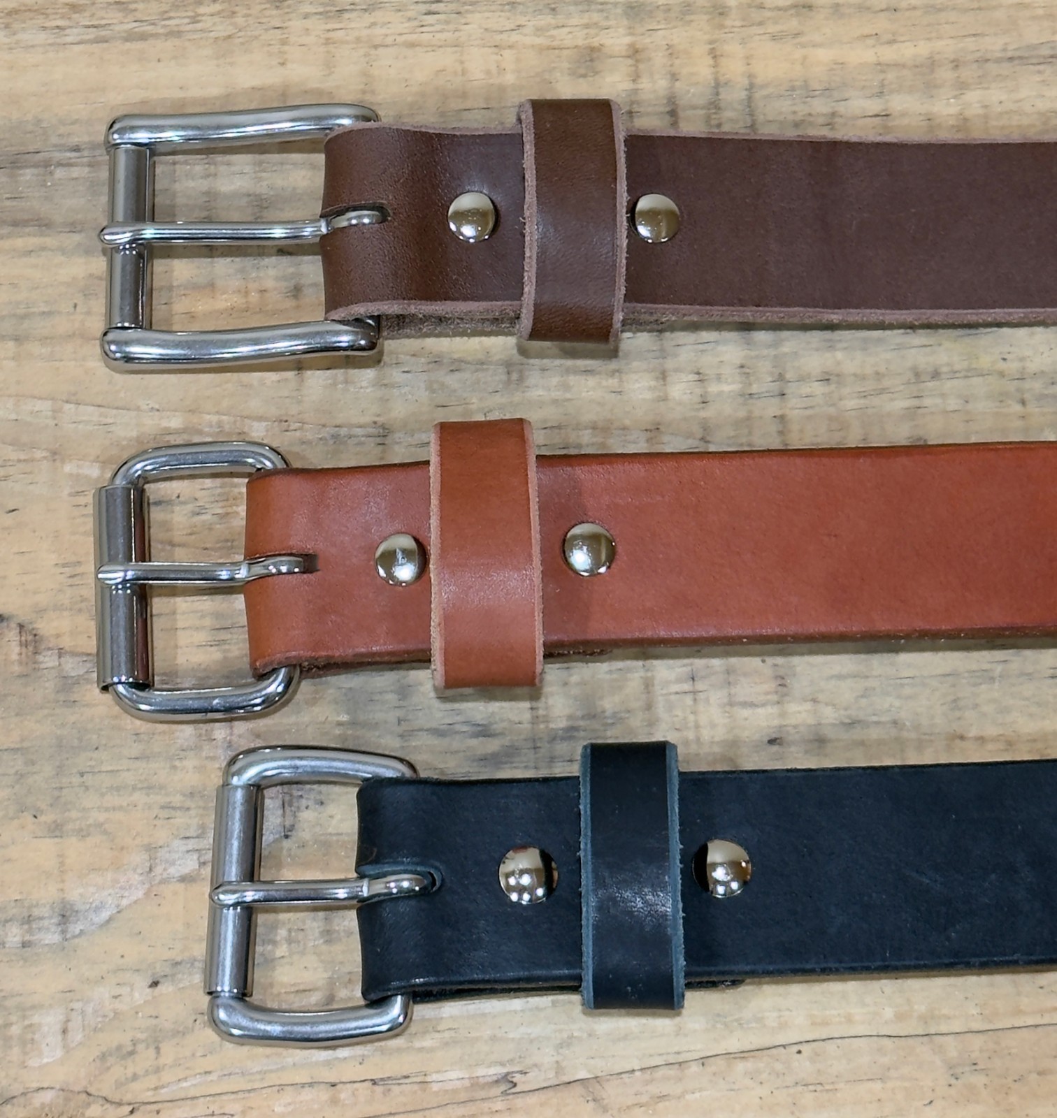 Men’s Full Grain Leather Belt – 1.5” Veg Tanned Cowhide, Heavy-Duty, Made in USA