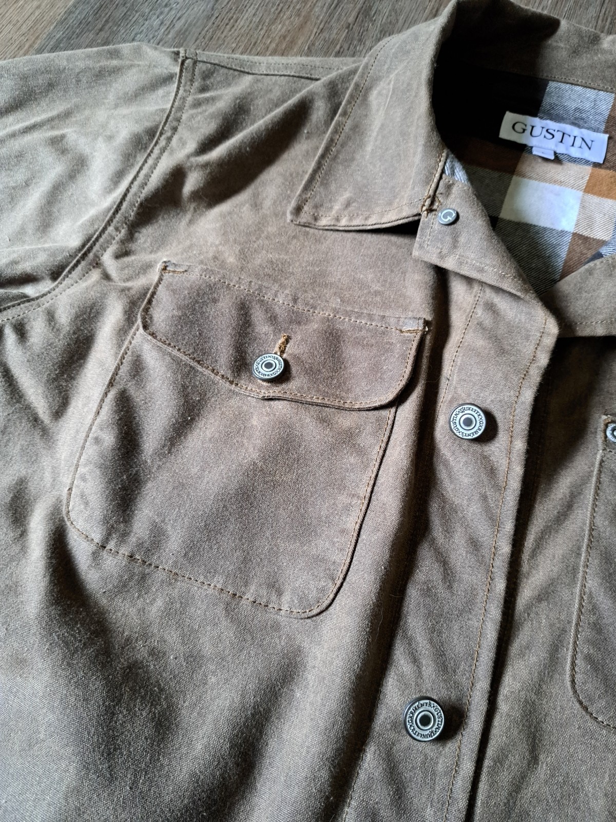 Gustin Waxed Canvas Chore Jacket Size Large