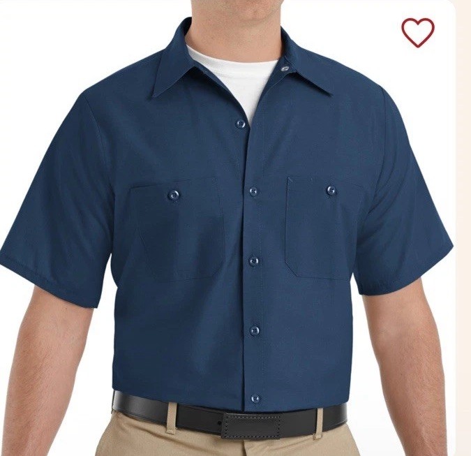 Red Kap Style SP24 Men’s Short Sleeve Industrial Work Shirt Blue Sz XL New