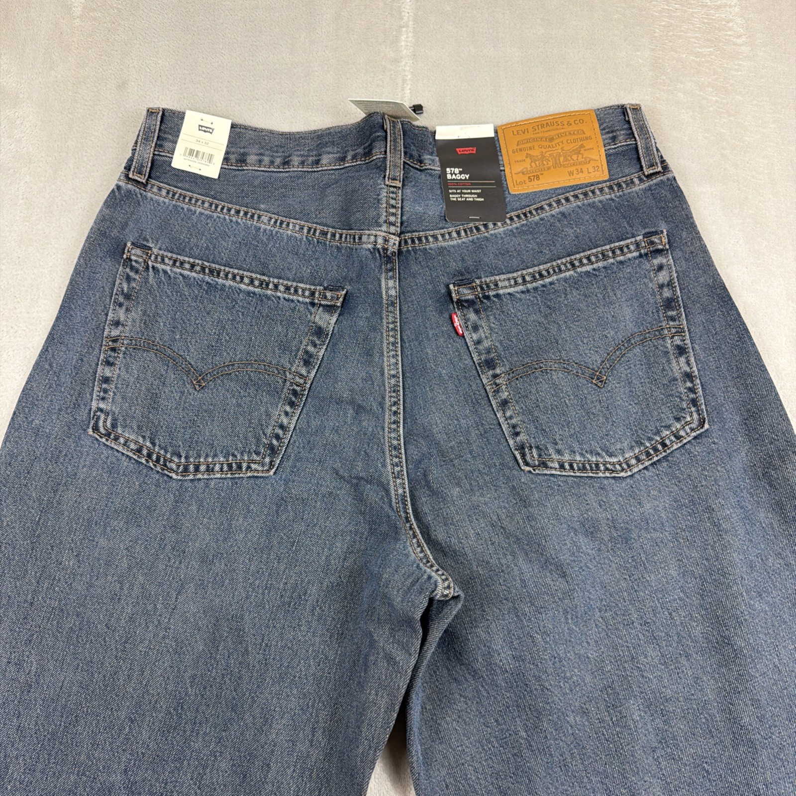 Levi’s Premium 578 Baggy Denim Jeans Men’s Size 34×32 Blue Cotton Y2K