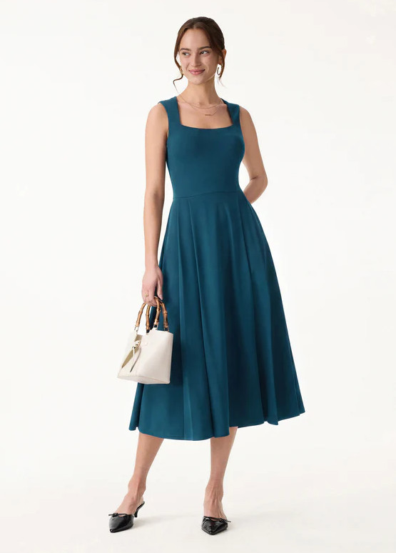 OGL The Anytime Little Black Bra Dress with Pockets, Dark Marine
