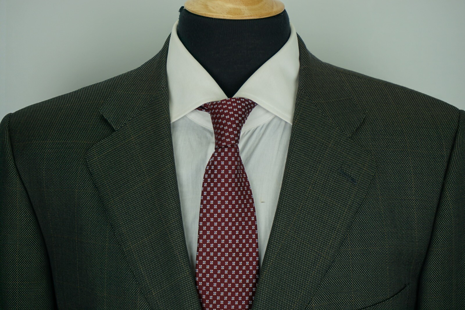 Ermenegildo Zegna Brown Nailhead Multicolor Windowpane Silk Blend 2 Pc Suit 44L