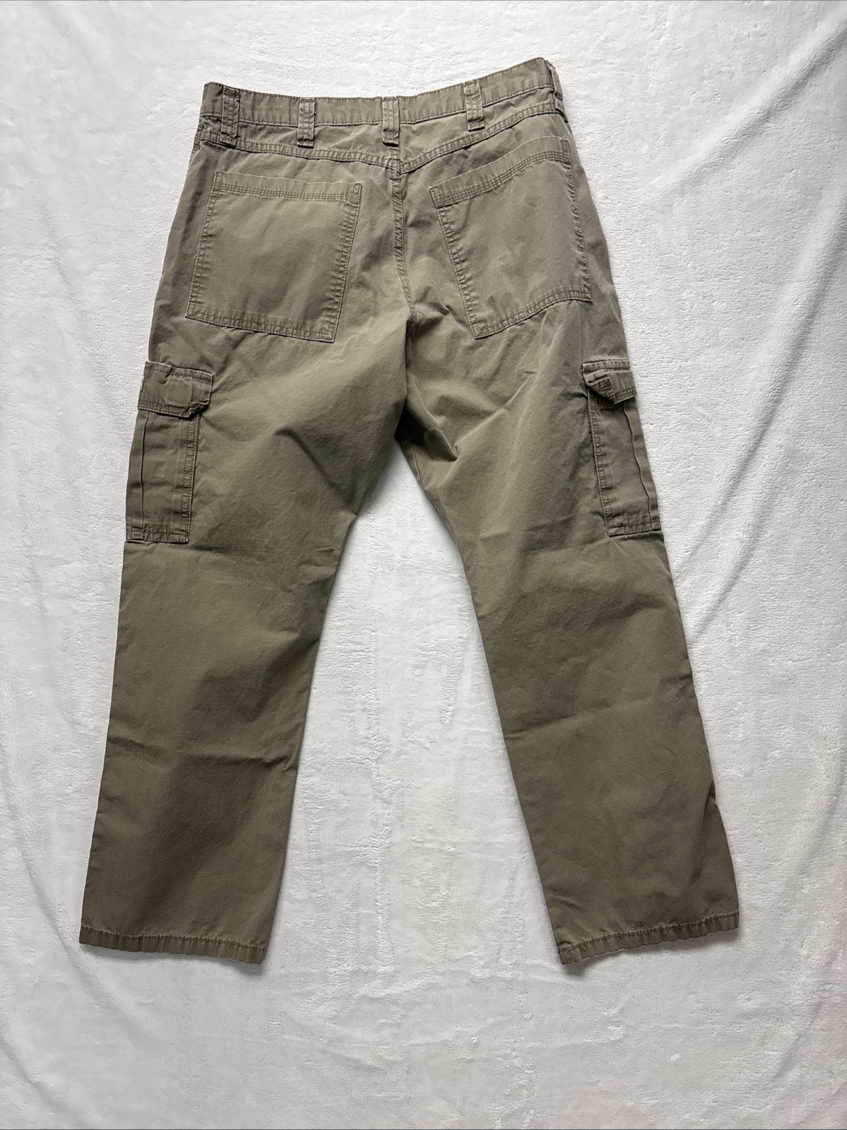 Wrangler 70L3WML Ripstop Khaki Cargo Hiking Pants Mens 34×30 Straight Tan Brown