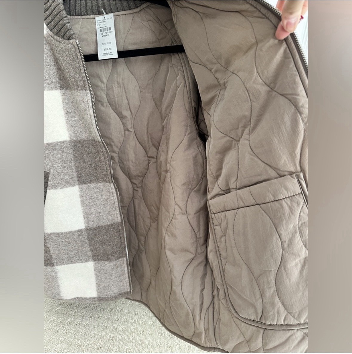 Varley Reno Reversible Quilt Jacket in Fungi, Size Small