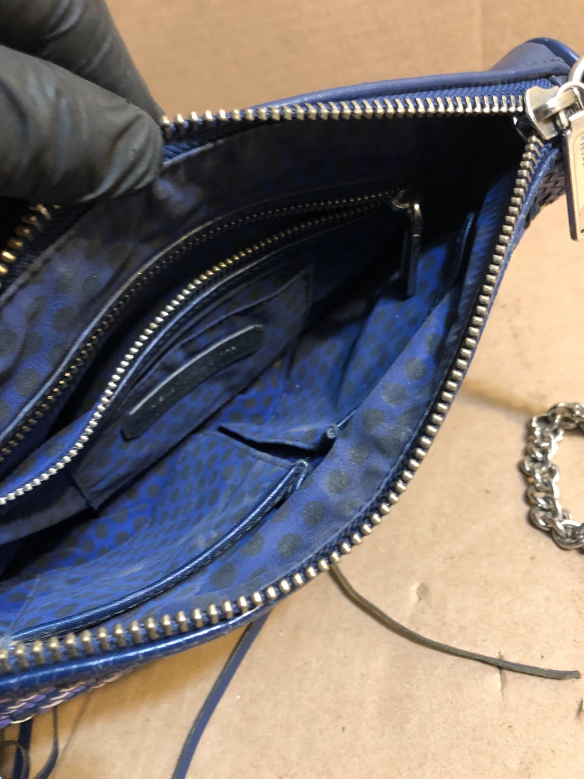 Rebecca Minkoff MAC Clutch Multipurple Rare With Tassle Charm Dust Bag