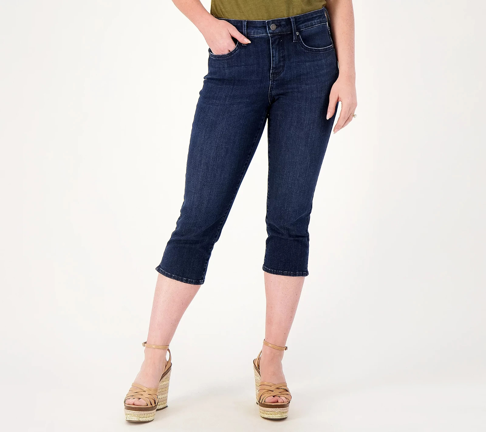 NYDJ Curves 360 Slim Straight Capri Jeans Mesquite SIZE-4 REG.