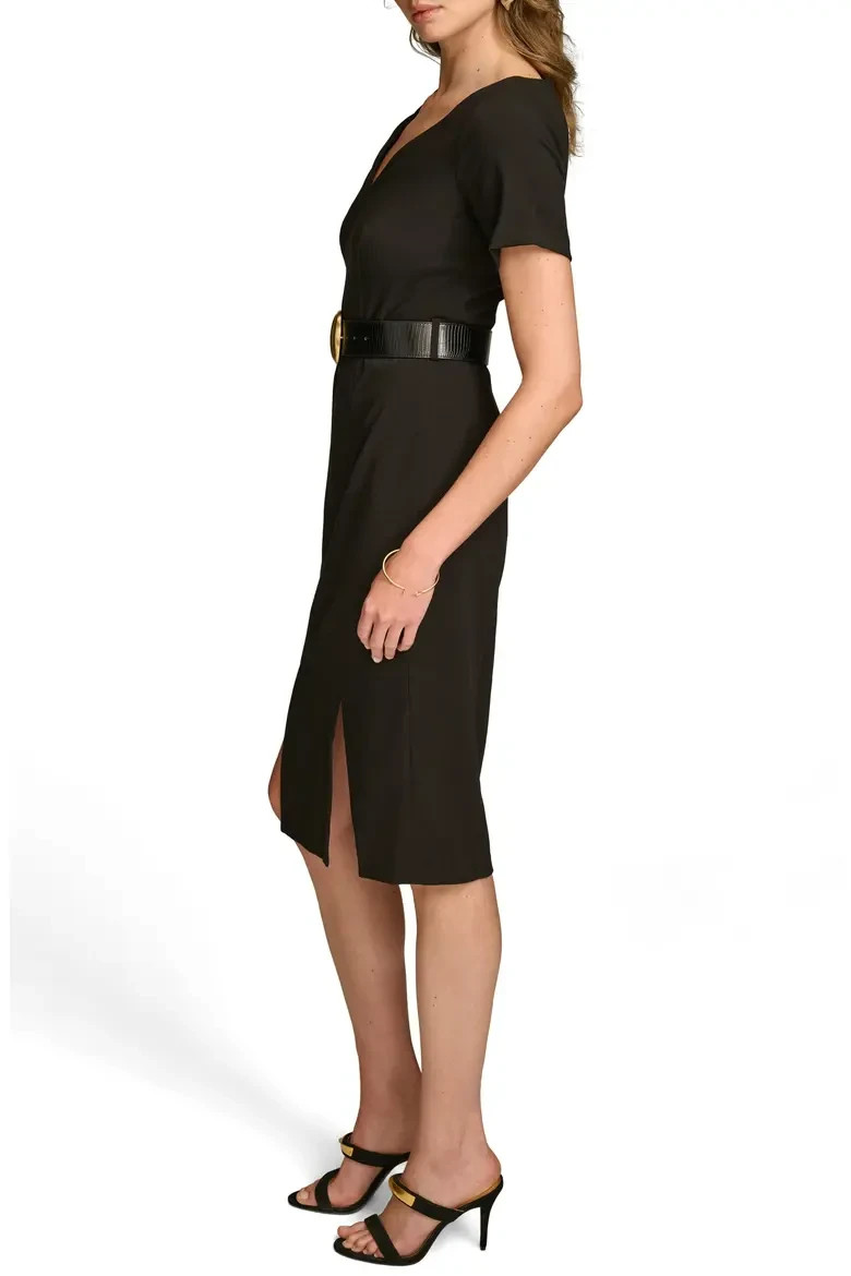 Donna Karan New York Belted Stretch Sheath Dress-Size 2 (FLK#1153 B)