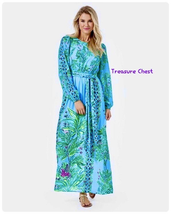 Lilly Pulitzer NWT Chyanna Maxi Dress Bamboo Forest 🦄 Size 8