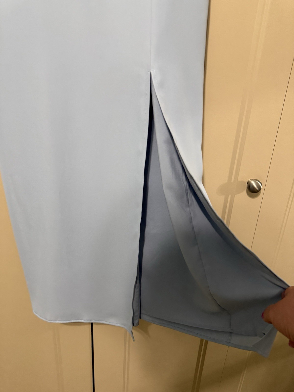 Babaton ’90s Slit Satin Midi Dress from Aritzia in Dew Blue Size 6