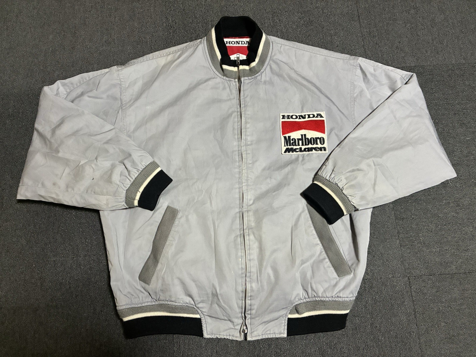 Marlboro McLaren Honda Formula 1 Racing Team Jacket Cotton Size LL Vintage 90s