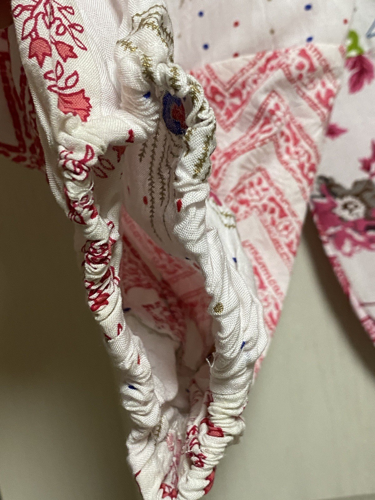 Boho Bloomers With Floral/Fauna Graphics On White Rayon Background-Gathered Legs