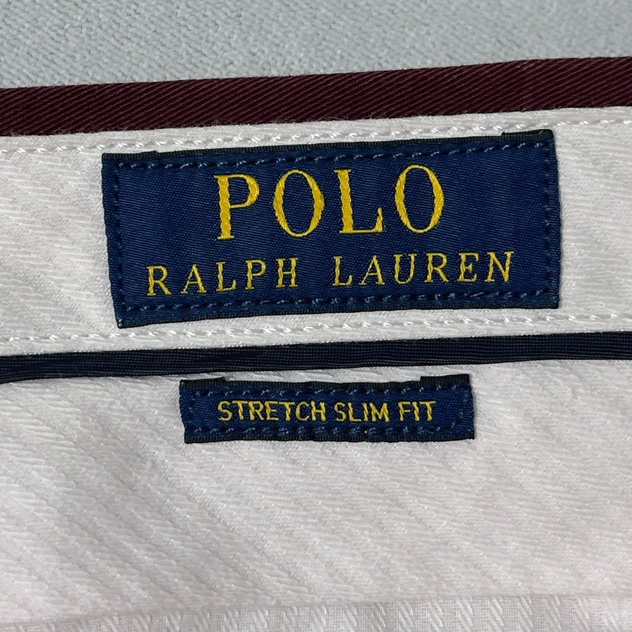 Polo Ralph Lauren Pants Men 32×34 Maroon Slim Fit Stretch Chino NWT READ FLAW