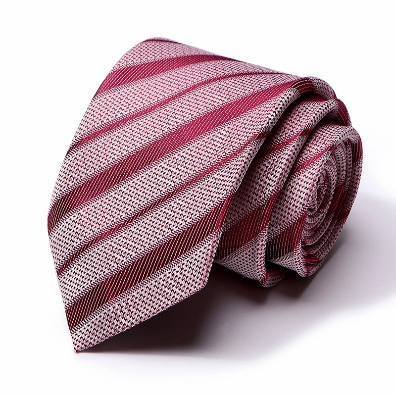 New Striped Men’s Necktie Woven Highest Classic Slim Satin Tie Business Meeting