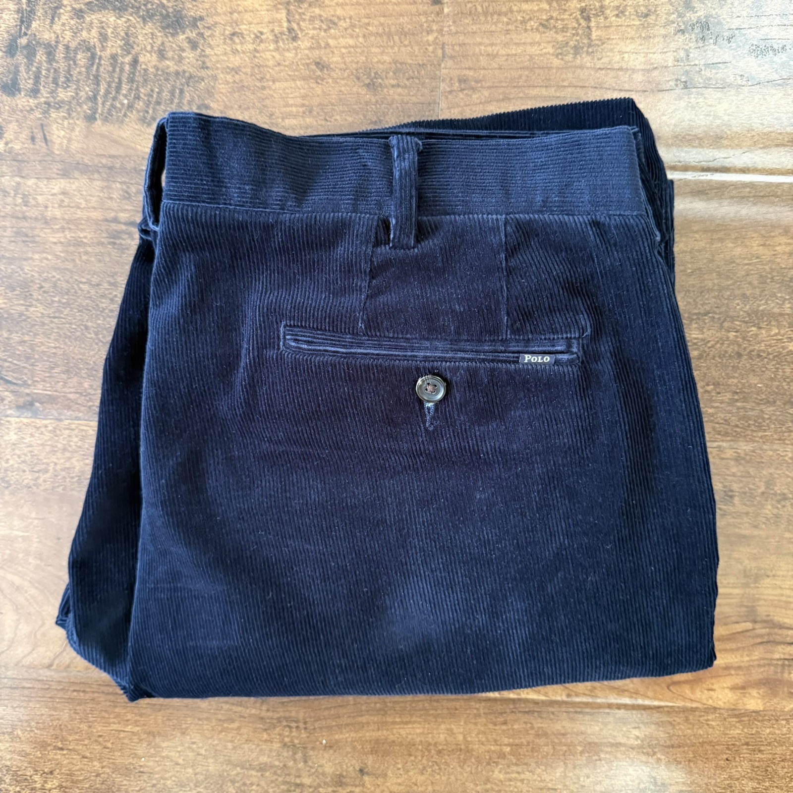 Polo Ralph Lauren Pants Mens 36×32 Navy Corduroy Stretch Straight Leg Chino Cord