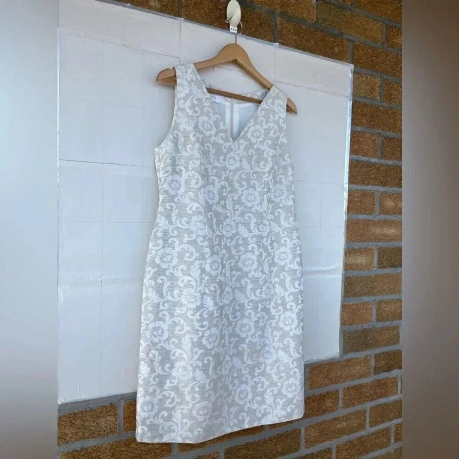 ESCADA KLEID JACQUARD SLEEVELESS SHIFT DRESS 42/14