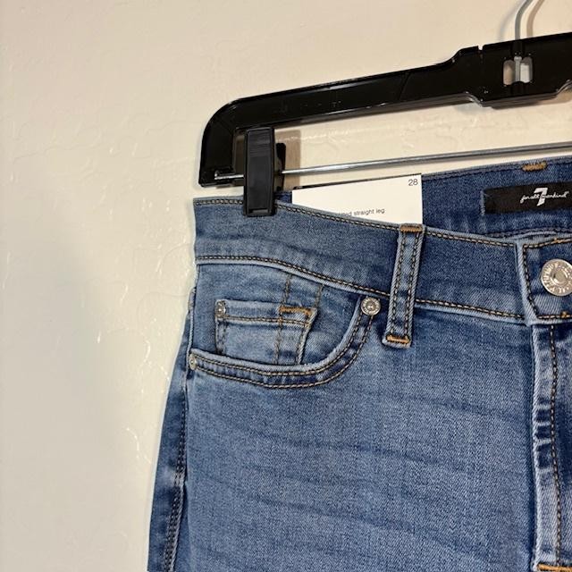 7 For All Mankind Kimmie Straight Jeans Womens 28 Blue Med Wash 28×31.5 Denim