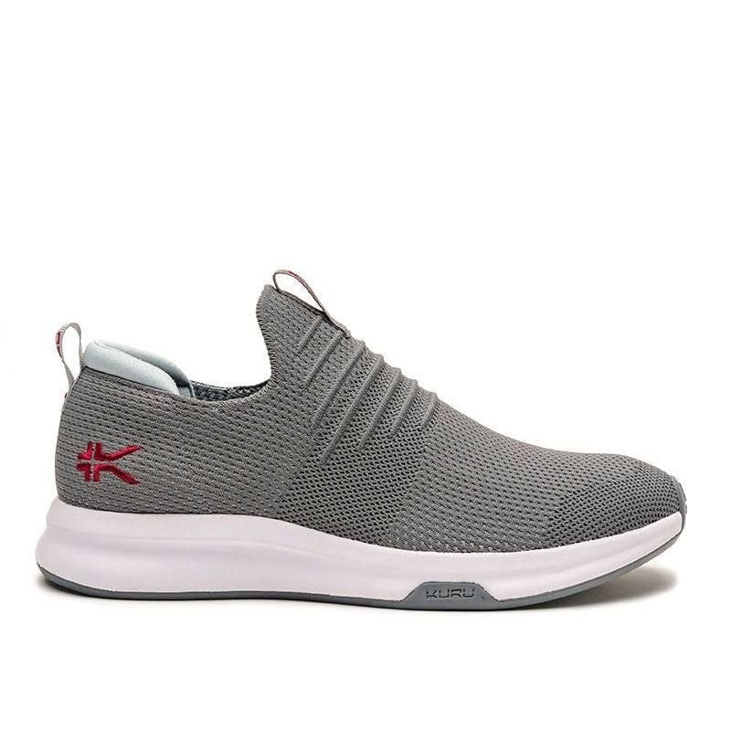 Men’s KURU ATOM Slip-On, Cloud Gray/Cardinal Red, 9.5 Medium US