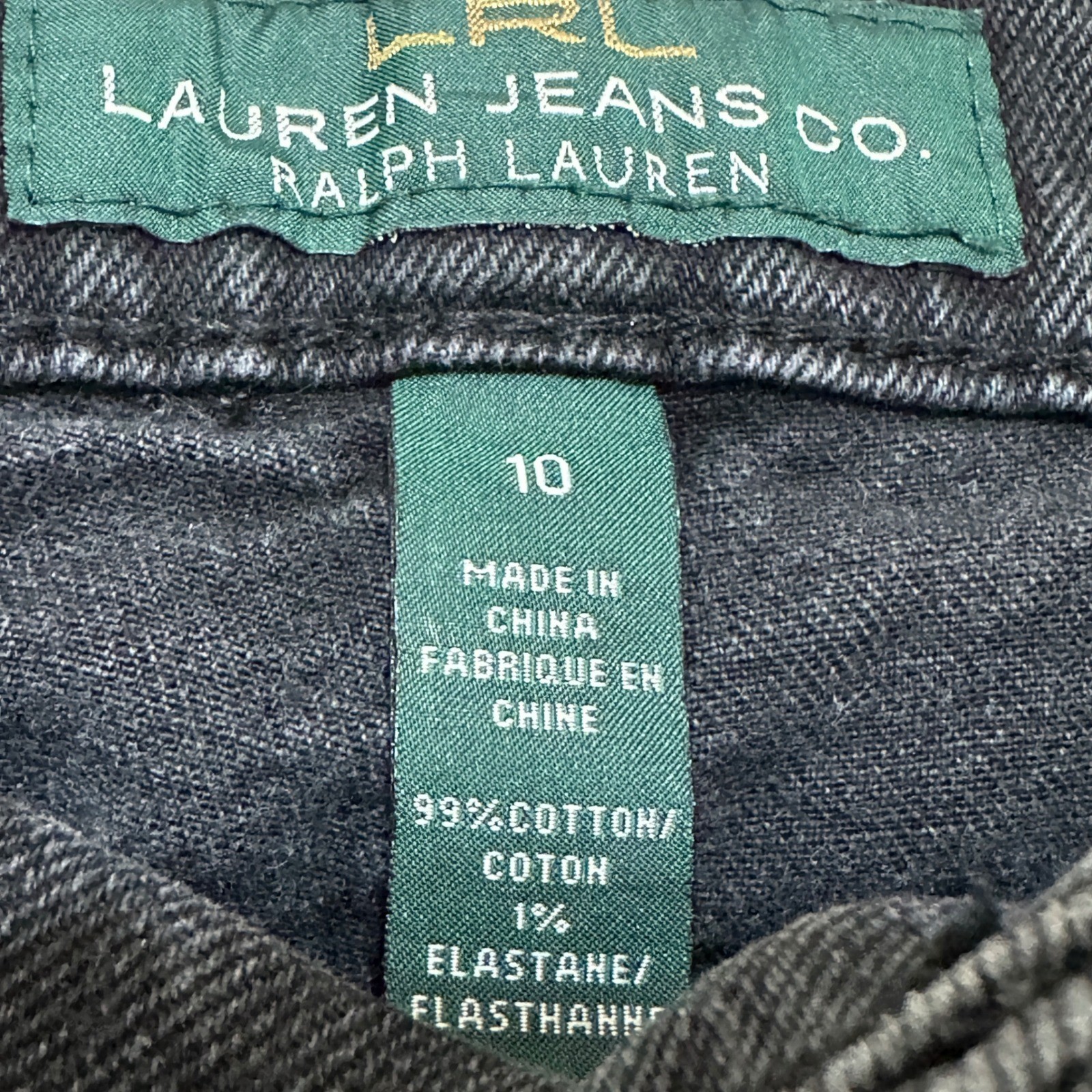 Lauren Ralph Lauren Classic Straight Leg Jeans Womens 10 Black Wash Denim Casual