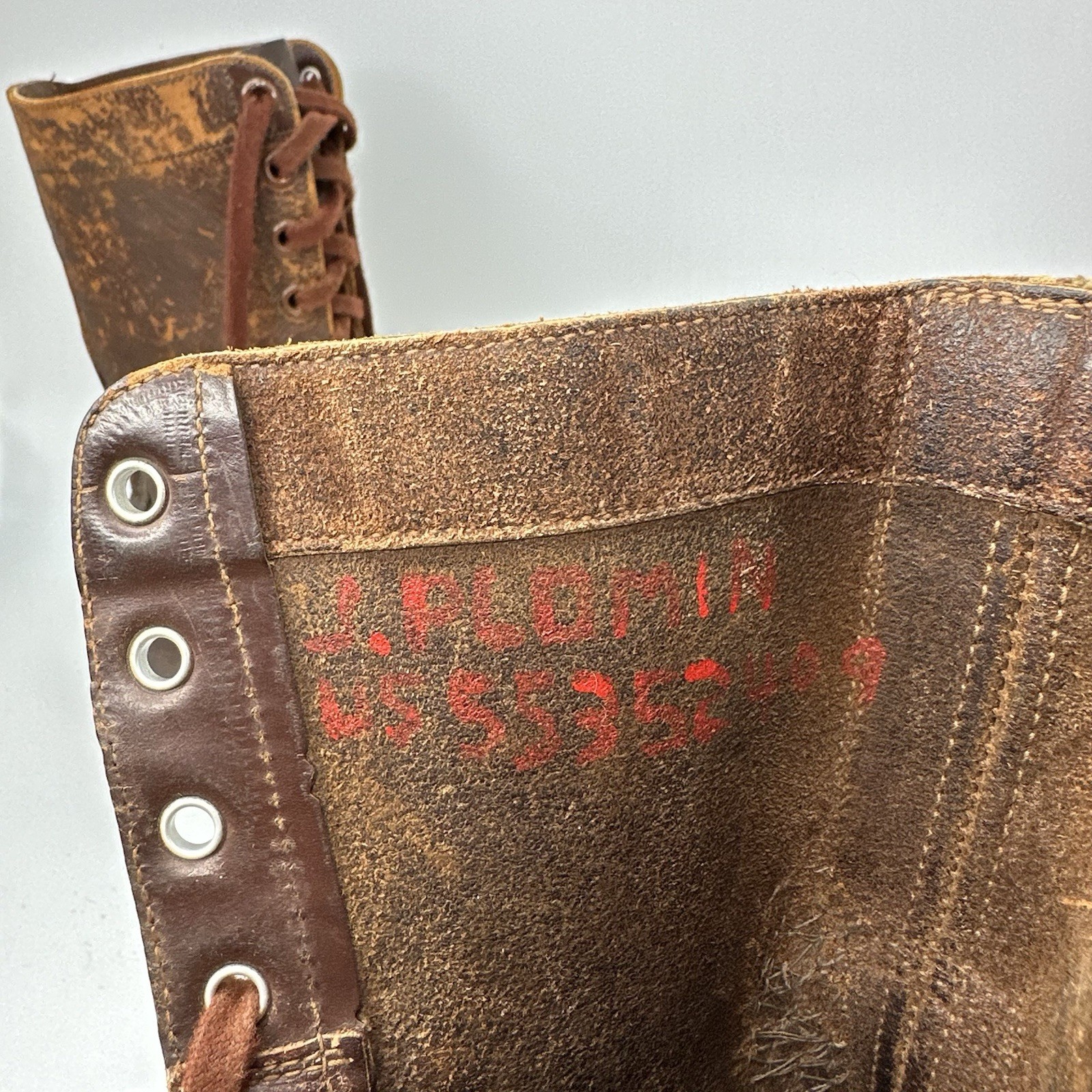 1952 Korean War US Army Paratrooper Jump Boots Men size 9.5 W Leather Named