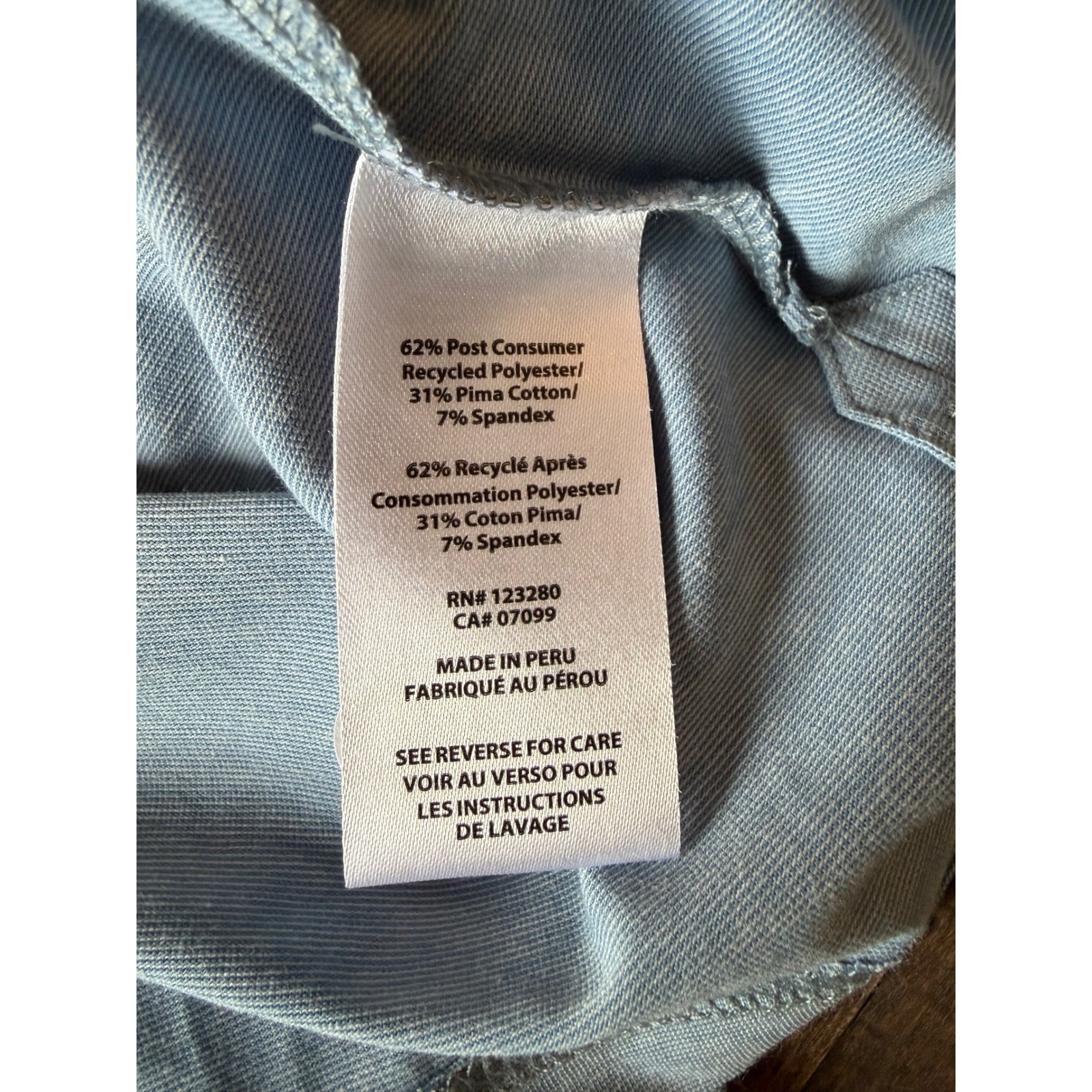 TravisMathew Mens Polo Shirt Medium Blue Heather Stripe Pima Cotton Blend Golf