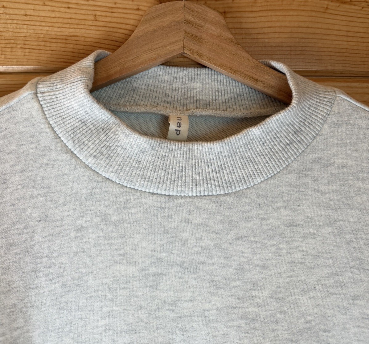 Nap Loungewear Gray Drawstring Hem Cotton Pullover Sweatshirt Cozy Hi Low Sz Lg