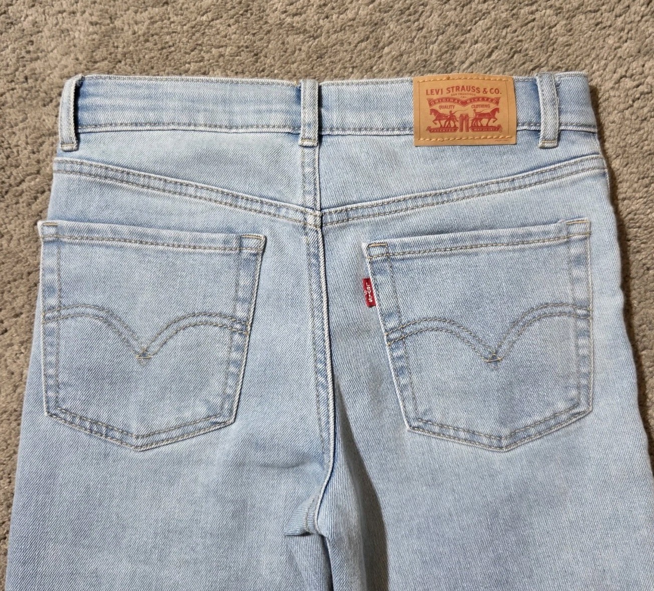 Levi’s 726 Flare Jeans Girls Size 12 Reg Light Wash Stretch Denim 26 X 26