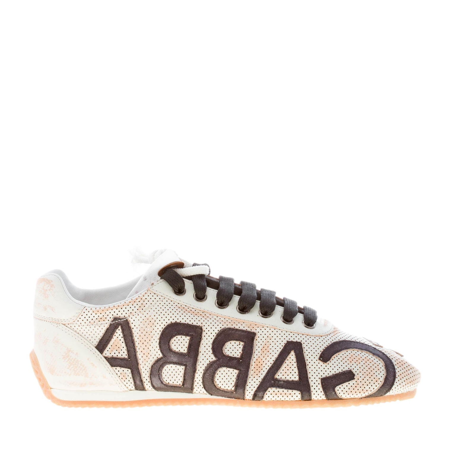 DOLCE & GABBANA Men’s Shoes Thailand Drilled Leather White Vintage