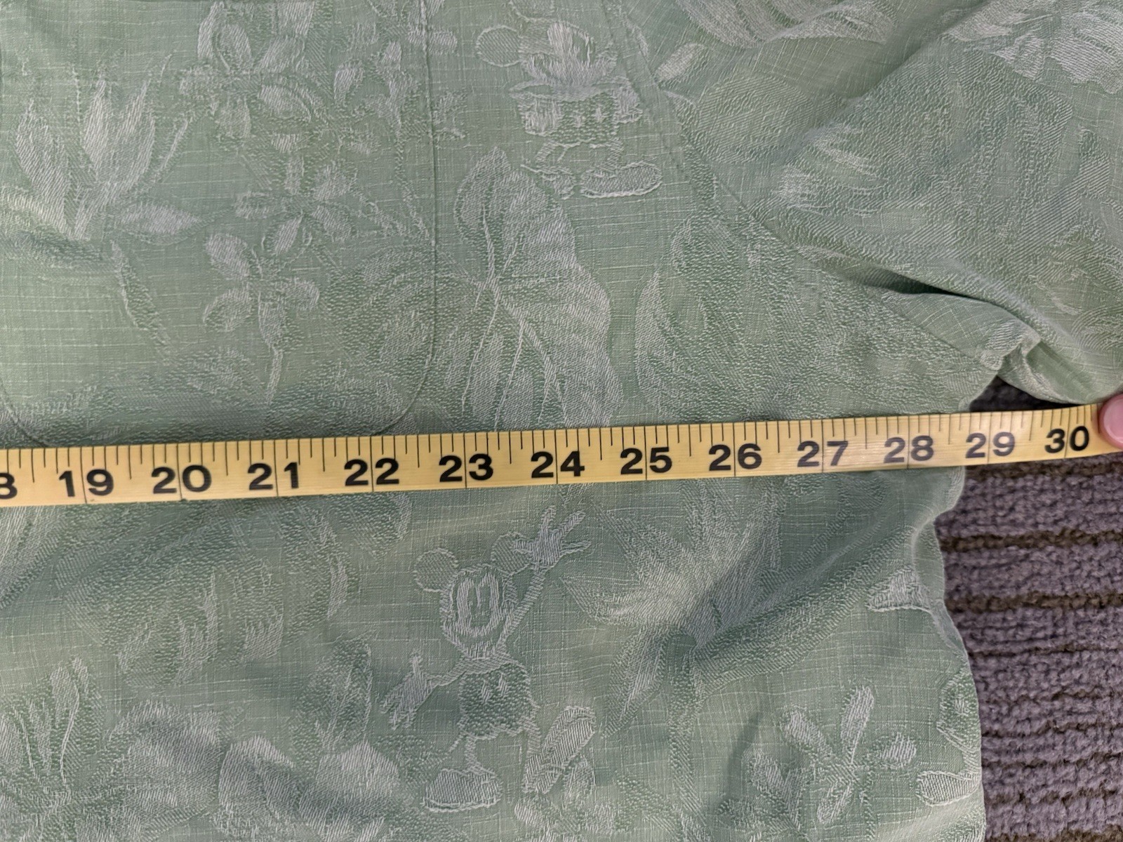 Tommy Bahama Disney Parks Mickey Tonal Jacquard Camp Shirt Green 3XL (XXXL)