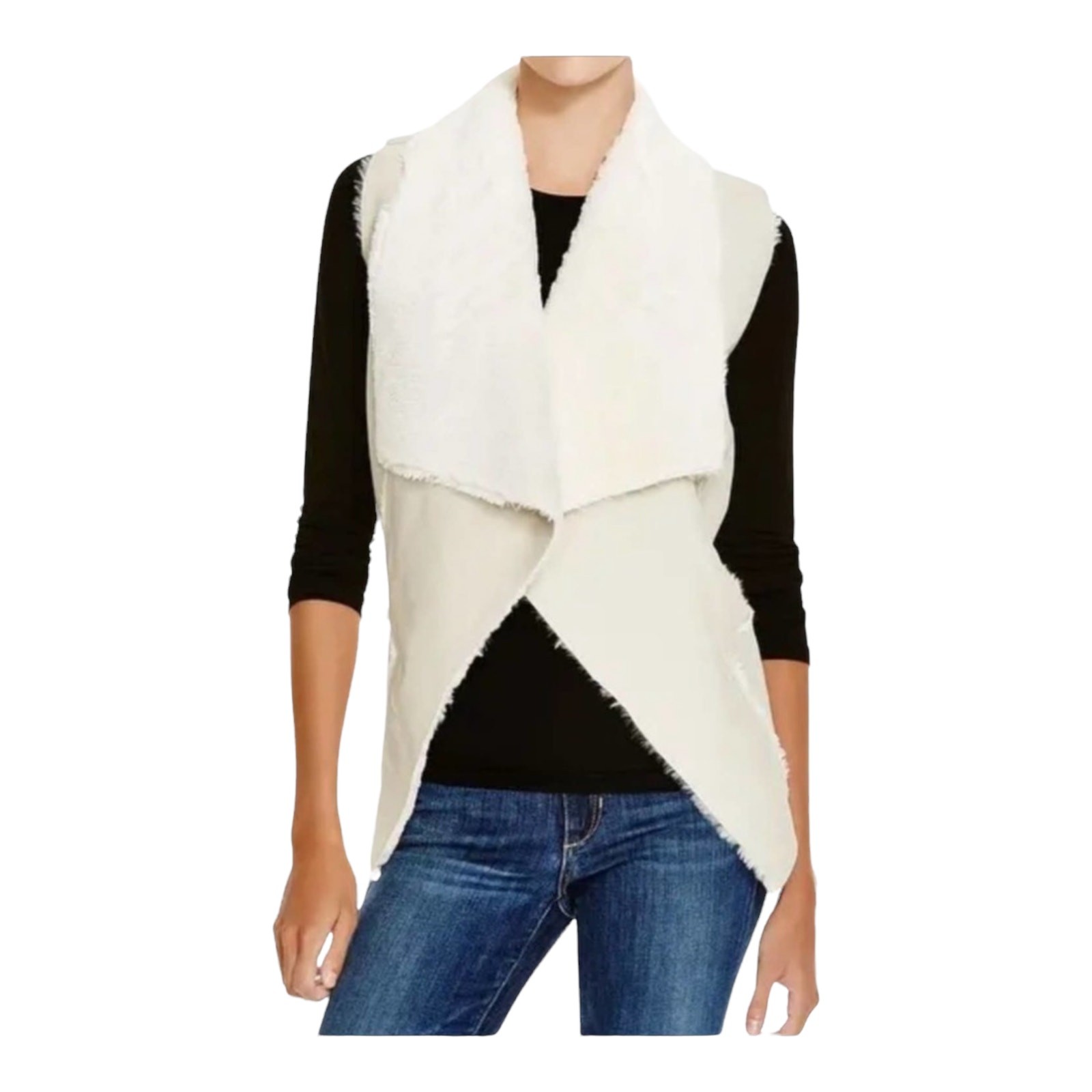 Blank NYC Faux Fur/Faux Leather Vest Womens Size Medium