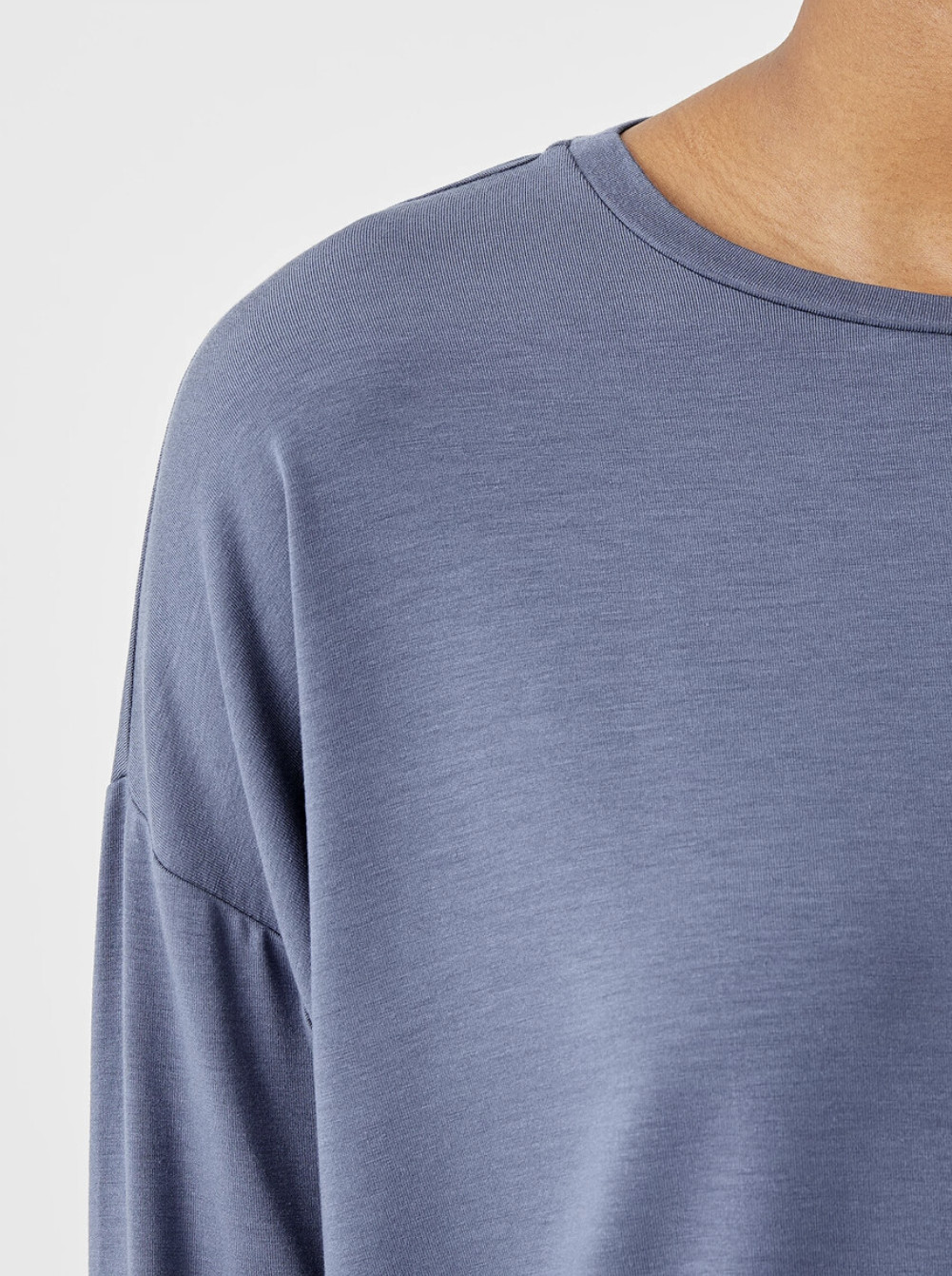 Eileen Fisher Women’s Twilight Fine Jersey Boxy Fit Short Length Box-Top Sz M