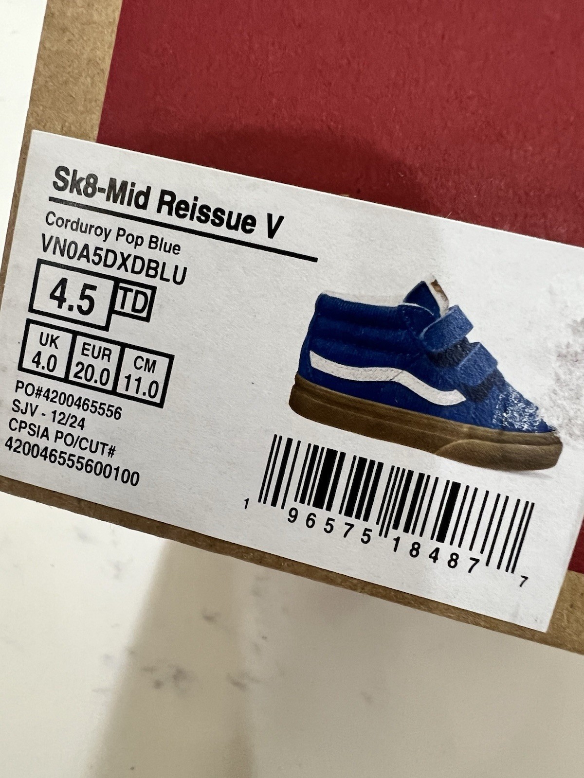 Blue Toddler Vans With Velero Straps