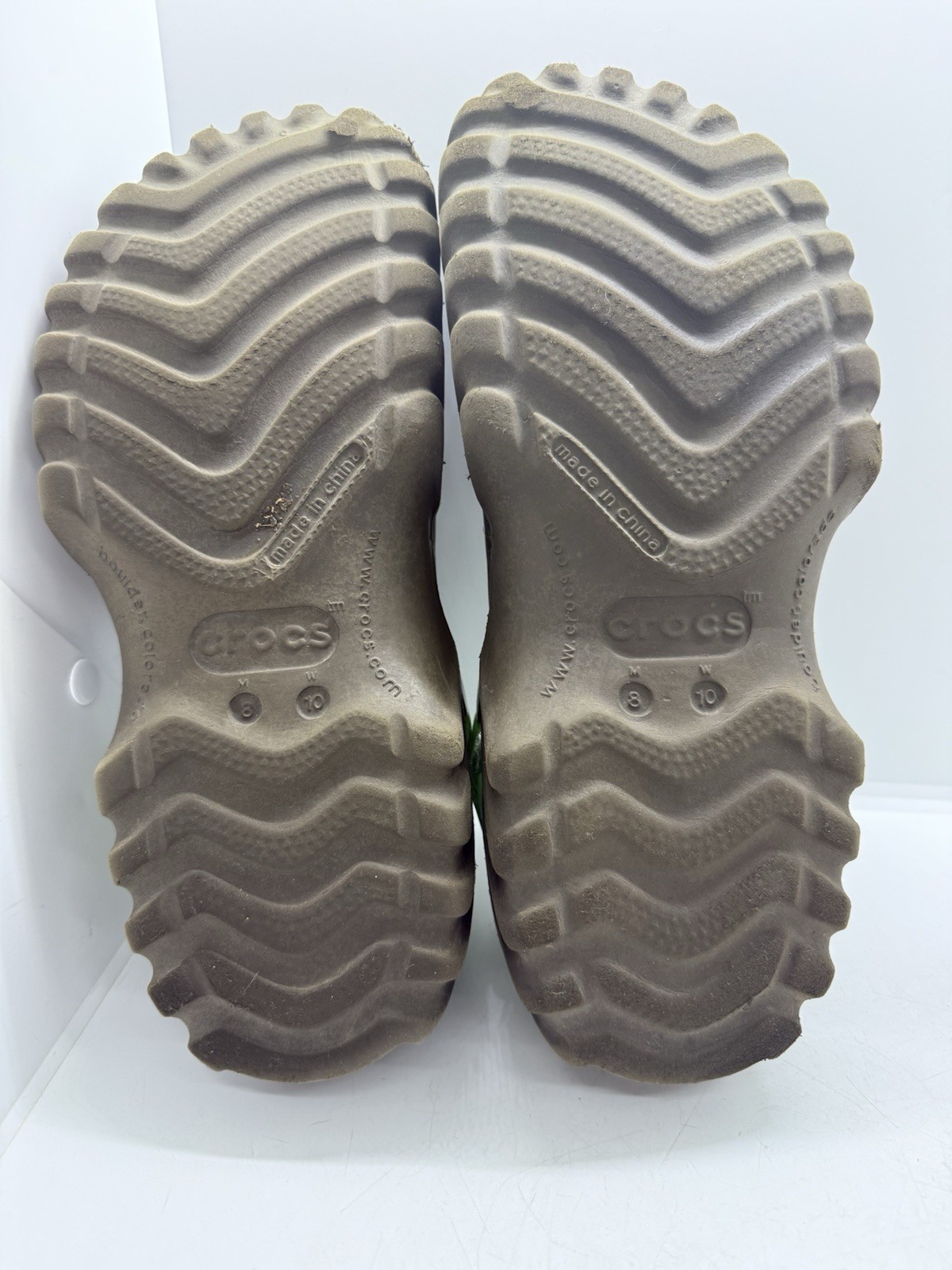Crocs Unisex Offroad Sport Clogs Brown Chocolate Green Strap Sz 8 Men 10 Women
