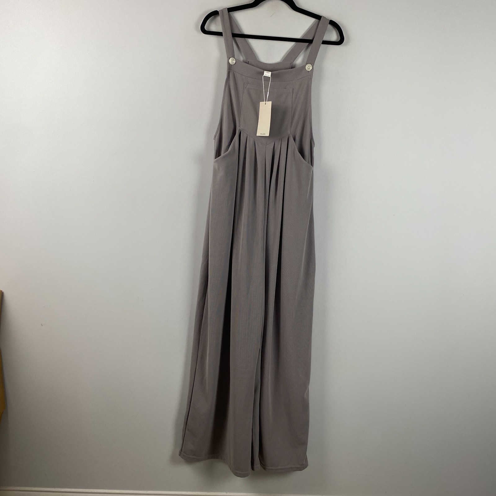 Halara Pockets Waffle Casual Overalls Size Medium Gray Pockets Wide Leg