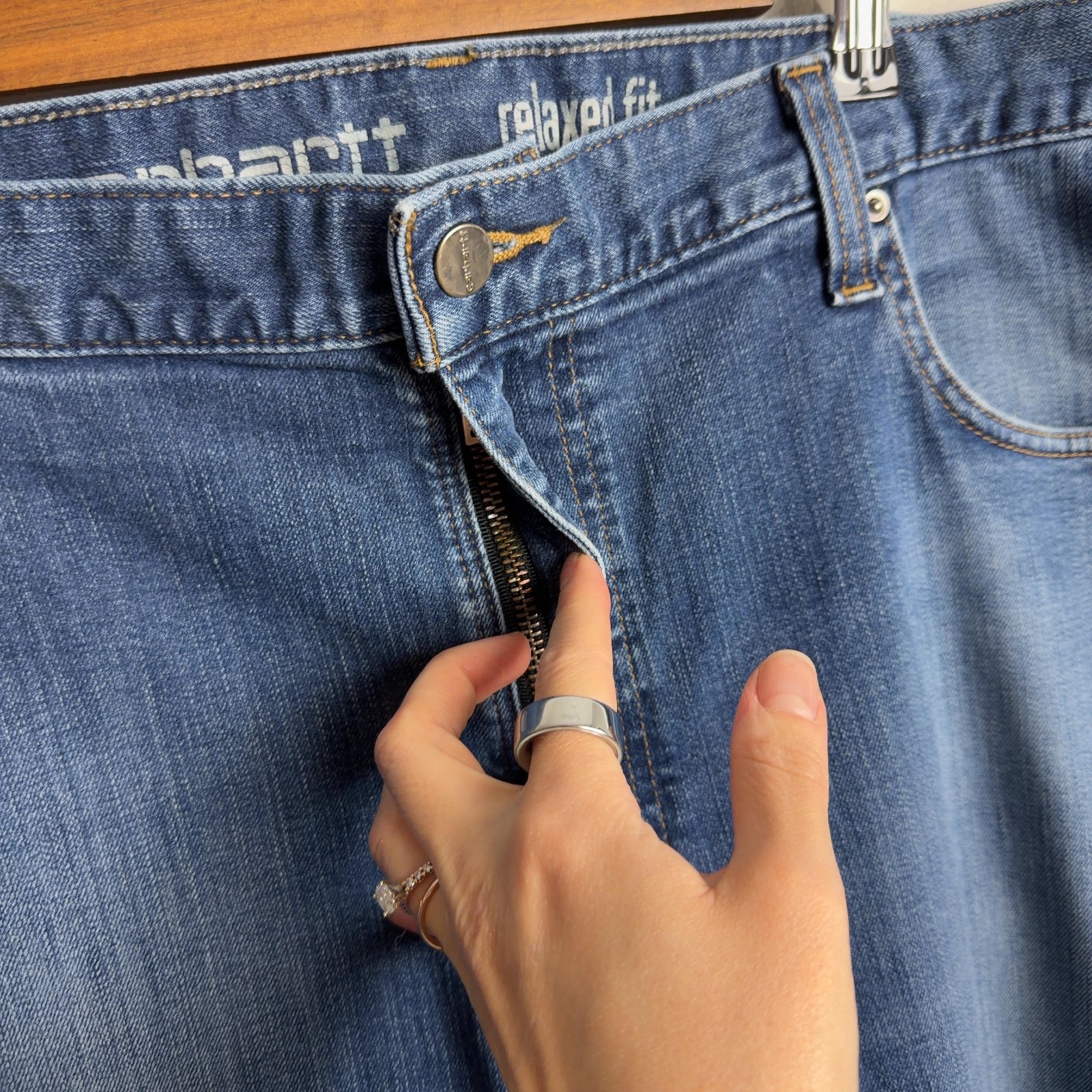 Carhartt Relaxed Fit Denim Jeans 40×30 Blue Cotton Blend Men’s