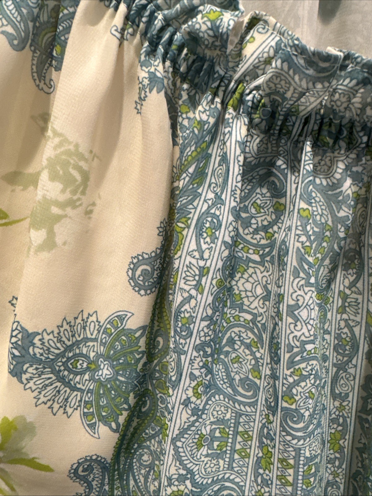 SOHO Jeans Boho Peasant Blouse Paisley Off Shoulder Batwing Lined Women’s S