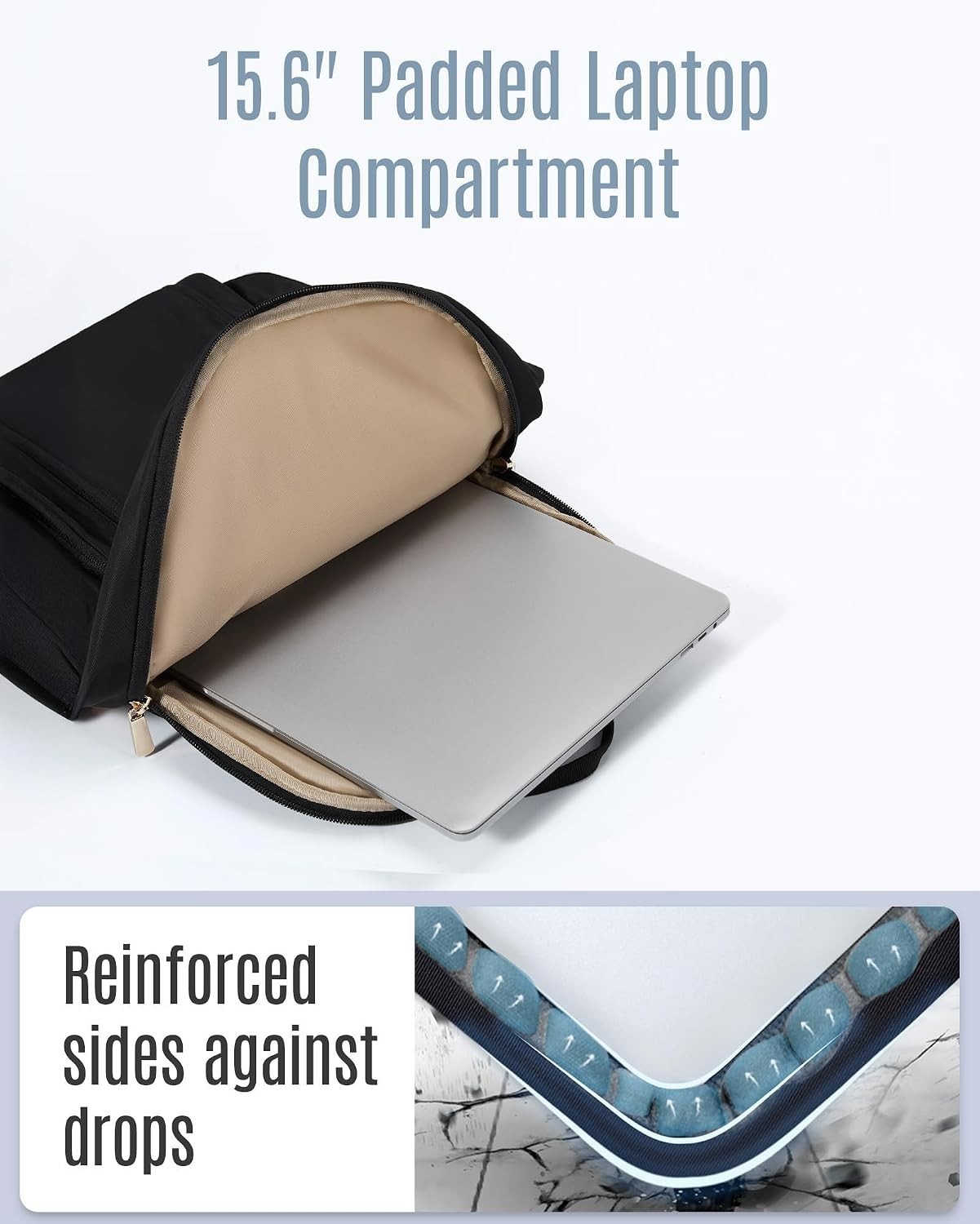 Water-Resistant 15.6 Inch Laptop Backpack for Women – Stylish Travel Companion