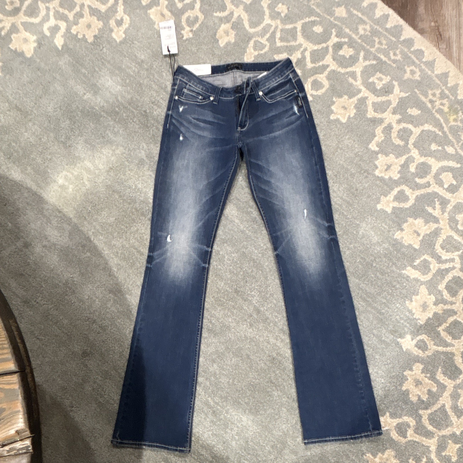 Silver Tuesday Jeans Bootcut Jeans Slim Fit Mid Rise Blue Denim Dark Wash