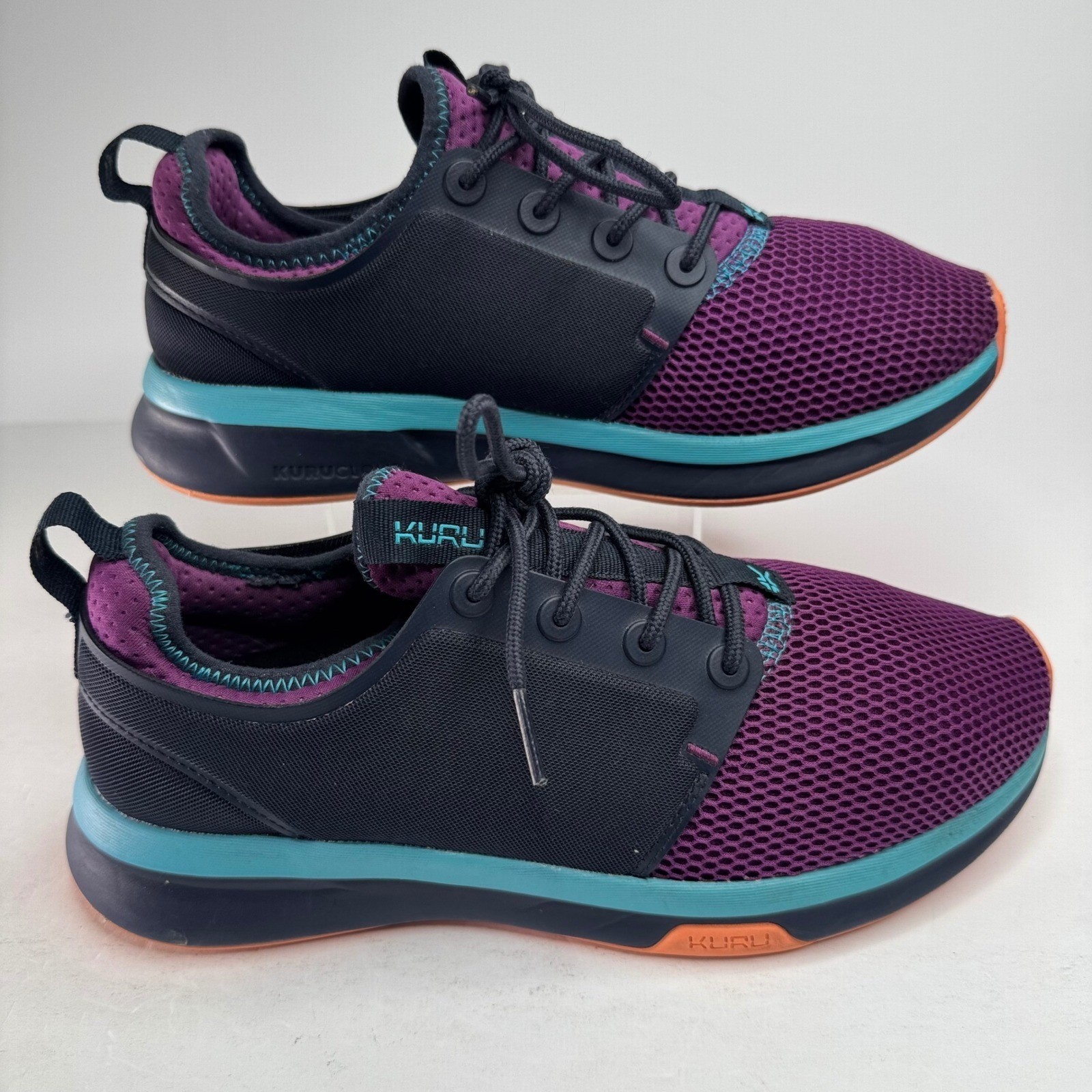 Kuru Atom Womens 8.5 Wide Purple Navy Teal Athletic Walking Running Shoes