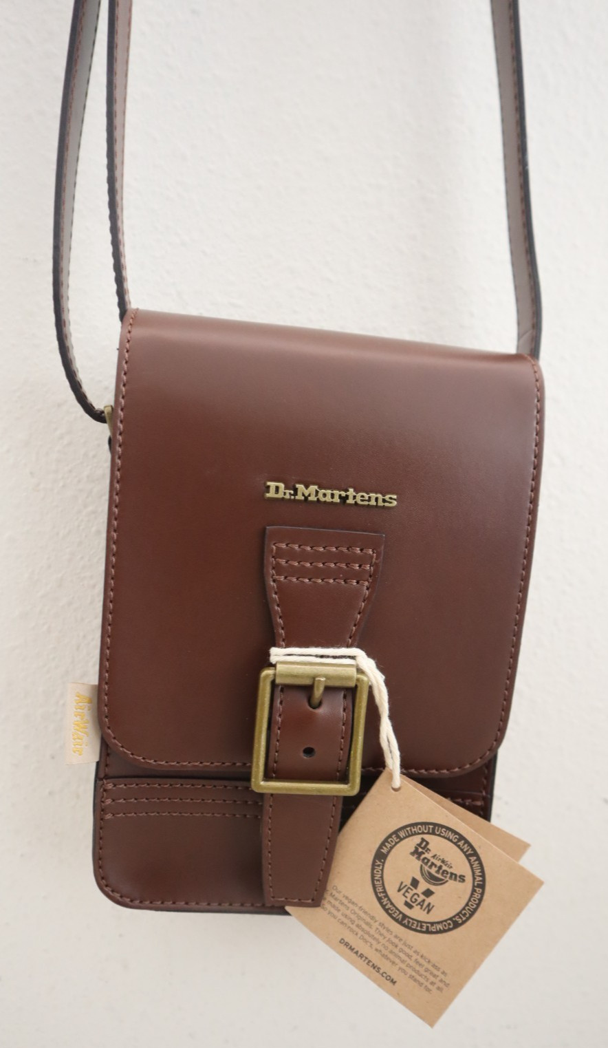 Dr Martens Brown Vegan Leather Reporter Norfolk Flat Shoulder/Crossbody Bag
