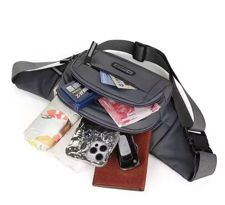 Men Canvas Waist Pack Fanny Bag Ultra Thin Anti Theft Running Belt no box
