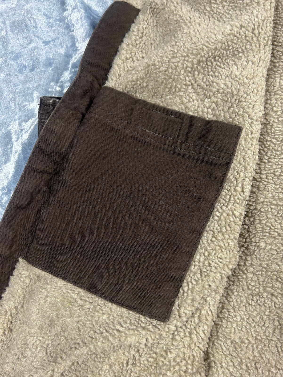 Carhartt Washed Duck Mock-Neck Sherpa-Lined Vest Brown Men’s XL 104277