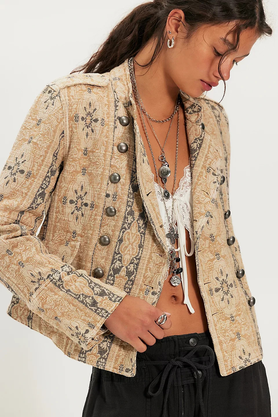 Freepeople – Lotty Jacquard Band Jacket NWT
